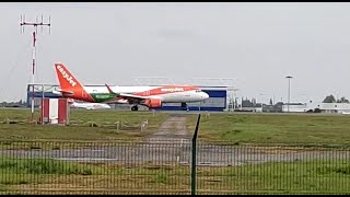 Landing AIRBUS A320-214 EASYJET (EUROPECAR LIVERY) Lille-Lesquin (LFQQ)