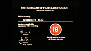 Opening To Midnight Run UK VHS