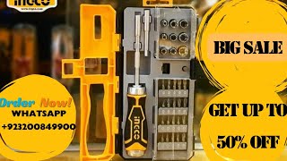 INGCO 33PCS, 55PCS & 47PCS  BITS SOCKETS SET & RATCHET SCREWDRIVER SET.@housewrench +923200849900