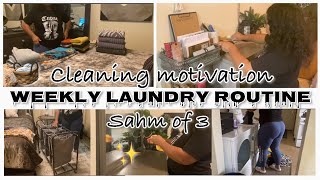 WEEKLY LAUNDRY ROUTINE 🧺 // STAY AT HOME MOM OF 3 // CLEANING MOTIVATION // SPEED CLEAN WITH ME