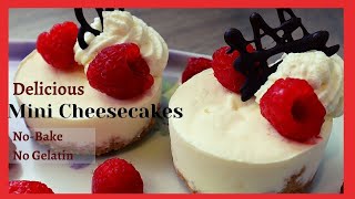 How to make easy and delicious mini cheesecakes - no bake, no gelatin