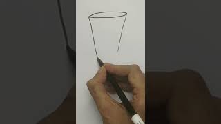 How to draw a glass easy for beginners #shorts