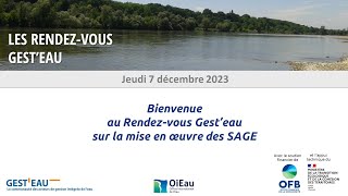 Rendez-vous Gest'eau - La mise en œuvre des SAGE