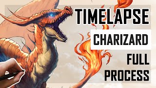 Angry Pokémon: Charizard (PokéFantasy) | Digital Art Timelapse