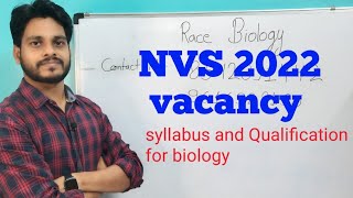 NVS 2022 (full info. for Biology students) #tgtscience #pgtbiology #nvsexam #nvsbiology