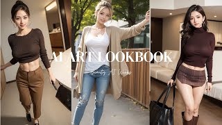 【4K】 Autumn Date  Beauty/가을 데이트 미녀/秋デート美女vol1 AI ART LOOKBOOK #AI美女 #画像生成 #デジタルアート