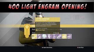 Destiny - 400 Light Exotic Engram Opening!