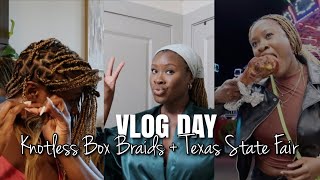 DIY KNOTLESS BOX BRAIDS  | TEXAS STATE FAIR | GRWM | VLOG