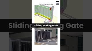 Sliding Folding Gate Animation 🔥 #slidingdoor #door #mechanical #mechanism #cad #3ddesign #shorts