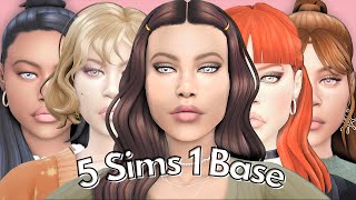 ✨5 SIMS 1 BASE - Create A sim - Challenge