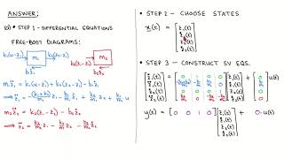 State variable control 4: Linear state variable modelling example