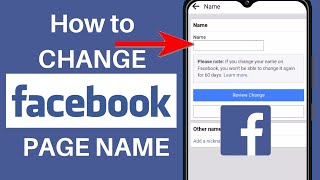 How to Change Facebook Page Name (Android/IOS) 2024