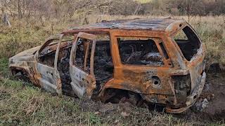 burnt out jeep cherokee in keith