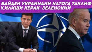 Zelenskiy Baydenni zudlik bilan Ukrainani NATOga taklif qilishga chaqirdi