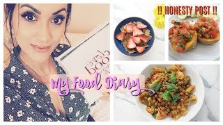 My Food Diary | Honesty Post | Sweet Potato Bruschetta & Olive & Chickpea pasta | Olivia Elise