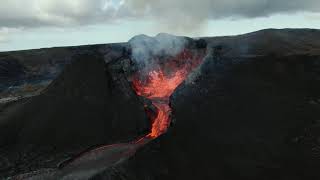 Monster Volcano Eruption Iceland Drone Single take