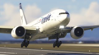 Very Low Best Landing Boeing 777 Iran air Landing At Nagasaki Airport