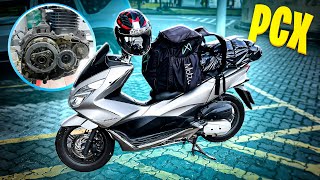 MOTOR DA CG TRAVOU FUI TRAMPAR DE PCX  🥹😭 #motovlog #motoboy #pcx