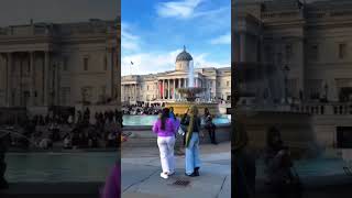 TrafalgarSquareFountain⛲ view#streetsoflondon #londonbeauty#shortsyoutube #trafalgarsquare#trending