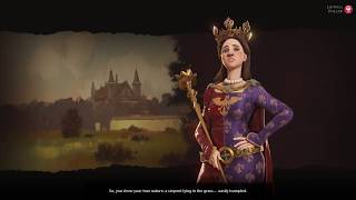 Civilization 6 Jadwiga of Poland Declare War Cutscene