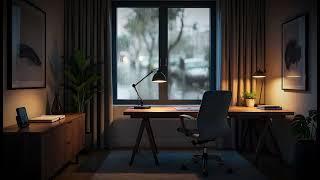 Relaxing Rain Sounds in a Cozy Workspace | Focus and Study Ambience #rainsounds  #workspace