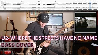 U2 - Where The Streets Have No Name - Bass Cover with Tabs in 4K