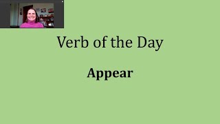 Verb of the Day - Appear