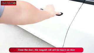 Satonic Wireless Led Illuminated Pedal Car Door Sills Protector For Tesla Model 3 Y Door Edge