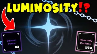 USING 50 HEAVENLY 2 POTIONS FOR LUMINOSITY!? Sols RNG Eon 1!