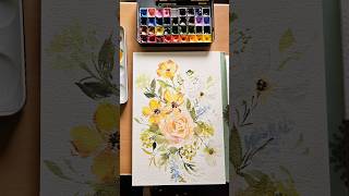 Dainty yellow watercolor florals