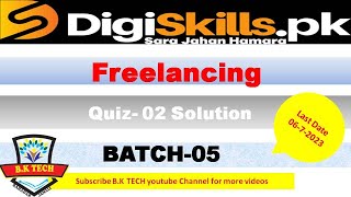 Freelancing quiz 2 batch 5 digiskill solved 2023/  digiskill freelancing solved quiz