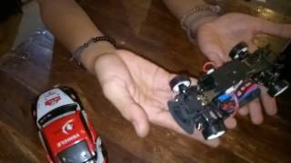 Unboxing and first run wltoys k969 1/28 drifting on track.