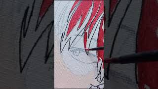 Todoroki Shoto canvas painting #shorts