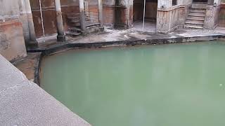 Bath, the Roman sacred spring of Aquae Sulis steam and bubbles rising at 45 degrees centigrade