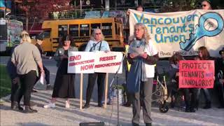 Vancouver Tenants Union Rally, speaker Jean Swanson