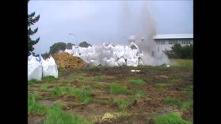 Second World War pipe mine controlled explosion at BAE Systems, Cowes.