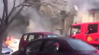 Syria   Fires Burn in Damascus as Assad Bombs General Federation of Peasants Union Building 3 13 13