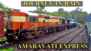 JOURNEY in RAIN !! Onboard AMARAVATI EXPRESS | Indian Railways