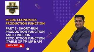 Production Function | Long & Short Run Production Function | Schedule for TP, MP and AP | Part 3