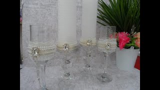 DIY  Wedding candles and glasses/Свадебные свечи и бокалы/Հարսանեկան մոմերի և բաժակների ձեվավորում