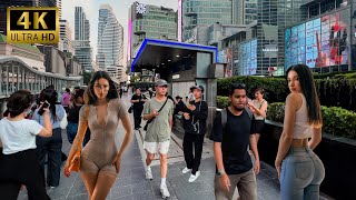 Night Walk in Downtown Bangkok | Central World & Siam Square | Thailand 2024 - 4K Ultra HD