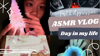 ASMR VLOG 💖 fast tapping, light triggers, hand movements, mouth sounds, party, bowling +