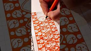 How to draw Mandala borders on Grid sketchbooks? #shorts #ytshorts #artandcraft #diy #mandala