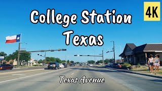 College Station Texas, Texas Avenue || Driving Tour 4K 60fps