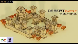 Magicavoxel | Creating a 3D Isometric Desert Castle scene (Speed Art)