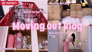 MOVING OUT VLOG: new beginnings, packing, quick target trip, unpacking, moving day, & settling in 🏡📦