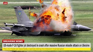 US-made F-16 fighter jet destroyed in crash after massive Russian missile attack on Ukraine