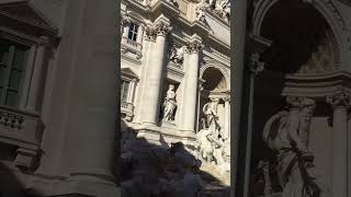 Large crowd at Trevi Fountain #travel