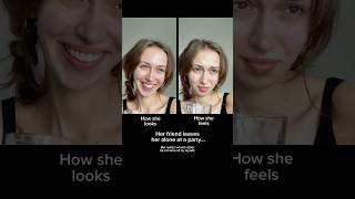 #pov Her friend leaves her alone at a strangers party: How she acts VS How she feels…