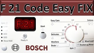 Washing Machine F 21 Code | Bosch | Neff | Whirlpool / EASY FIX!